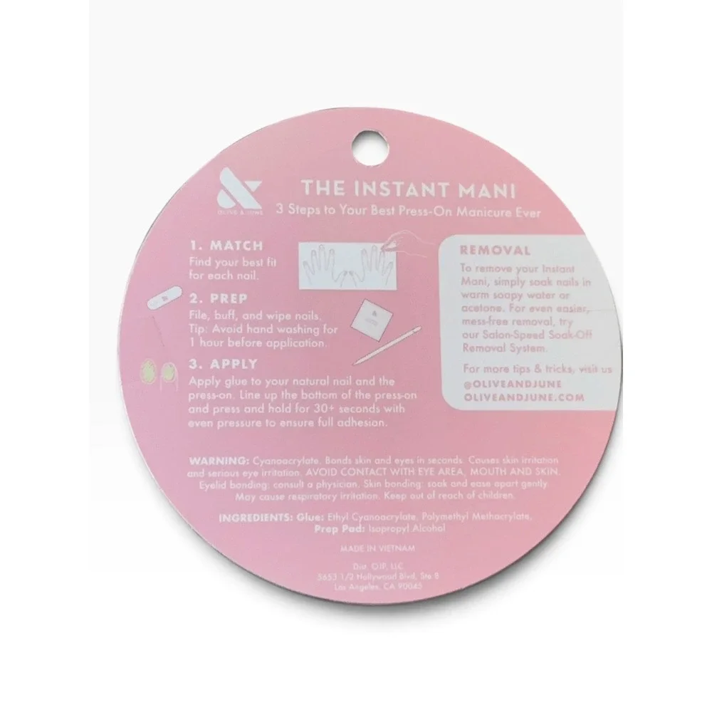 Olive & June Instant Mani Press-On Nails Pink Paradise French Round Short 99248